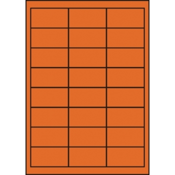 Etykiety A4 kolorowe 64,6x33,8 – pomarańczowe